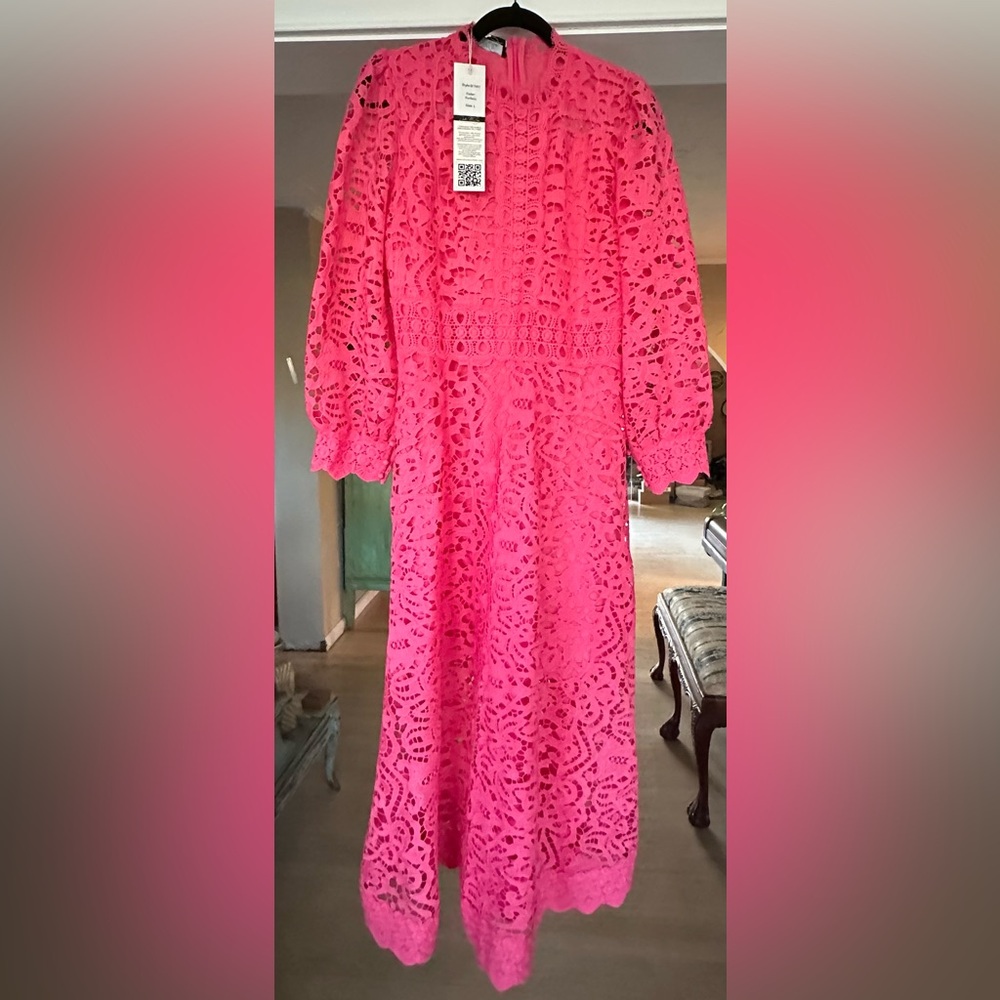 Vibrant Pink Lace Dress
